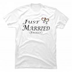 lesbian just married t shirts